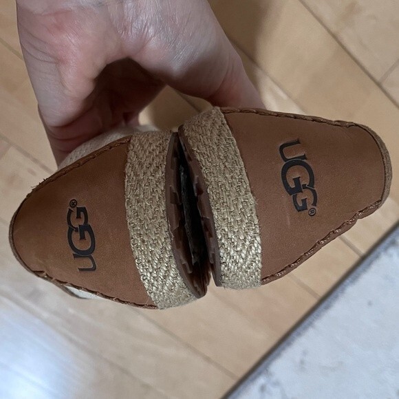 UGG Catrin Crochet Slip-ons  Textile and Nubuck Flats  in Chestnut 10 NWOB - Picture 8 of 8